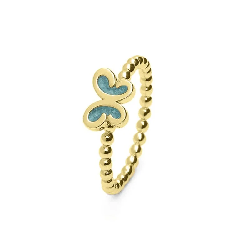 Bubble Band Butterly Ring op witte achtergrond